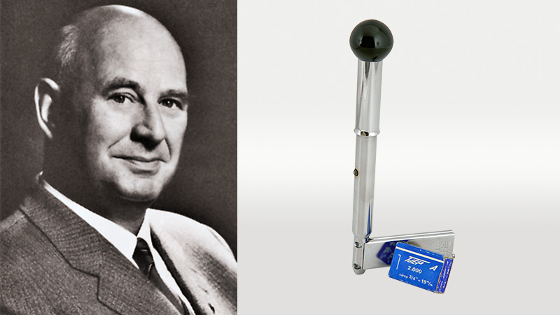 Unimercos grundlægger Hans Foxby samt de første TJEP søm og den første Paslode sømpistol